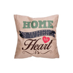 Coussin déco de la maison HOME IS WHERE MY HEART IS