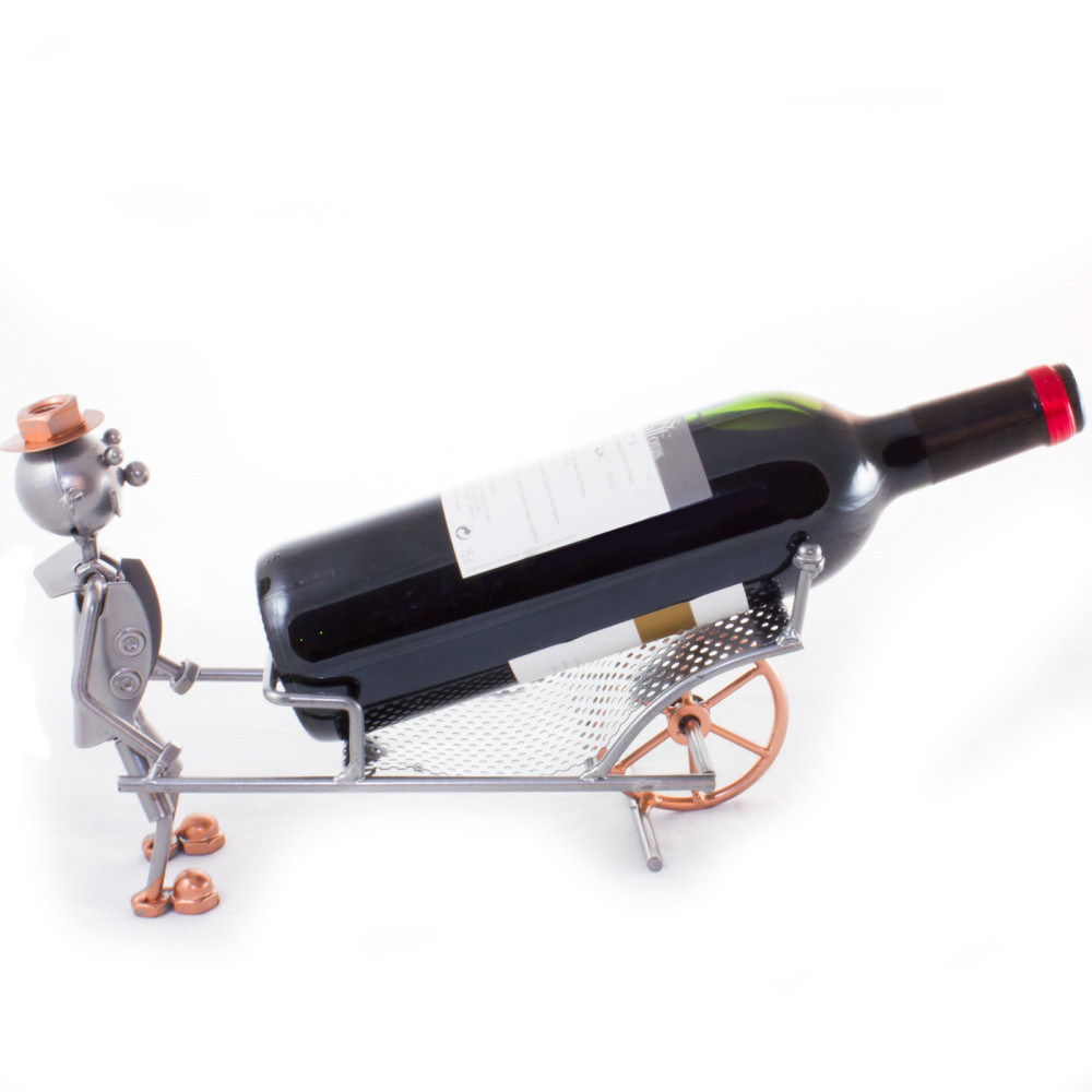 porte-bouteille style brouette forgeron porte-bouteille style brouette forgeron