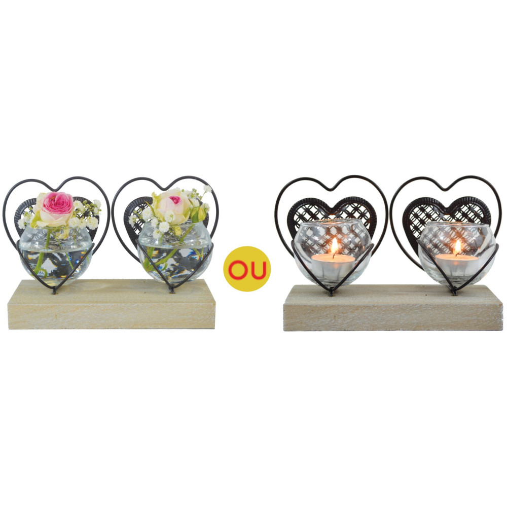 Vase double coeur Tendresse Vase double coeur Tendresse