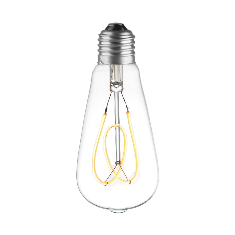 LAMPE ST64 LED FILAMENT SPIRALE FLOWER 4W VERRE CLAIRE ALLUMEE LAMPE ST64 LED FILAMENT SPIRALE FLOWER 4W VERRE CLAIRE ALLUMEE