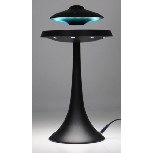 Enceinte en lévitation UFOSOUND noire sur pied noir