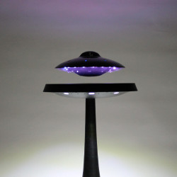 Enceinte en lévitation UFOSOUND noire sur pied noir