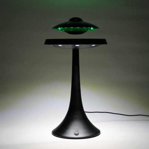 Enceinte en lévitation UFOSOUND noire sur pied noir