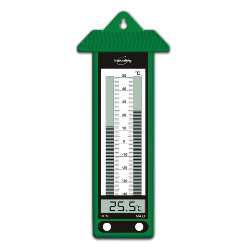 thermomètre mini maxi vert