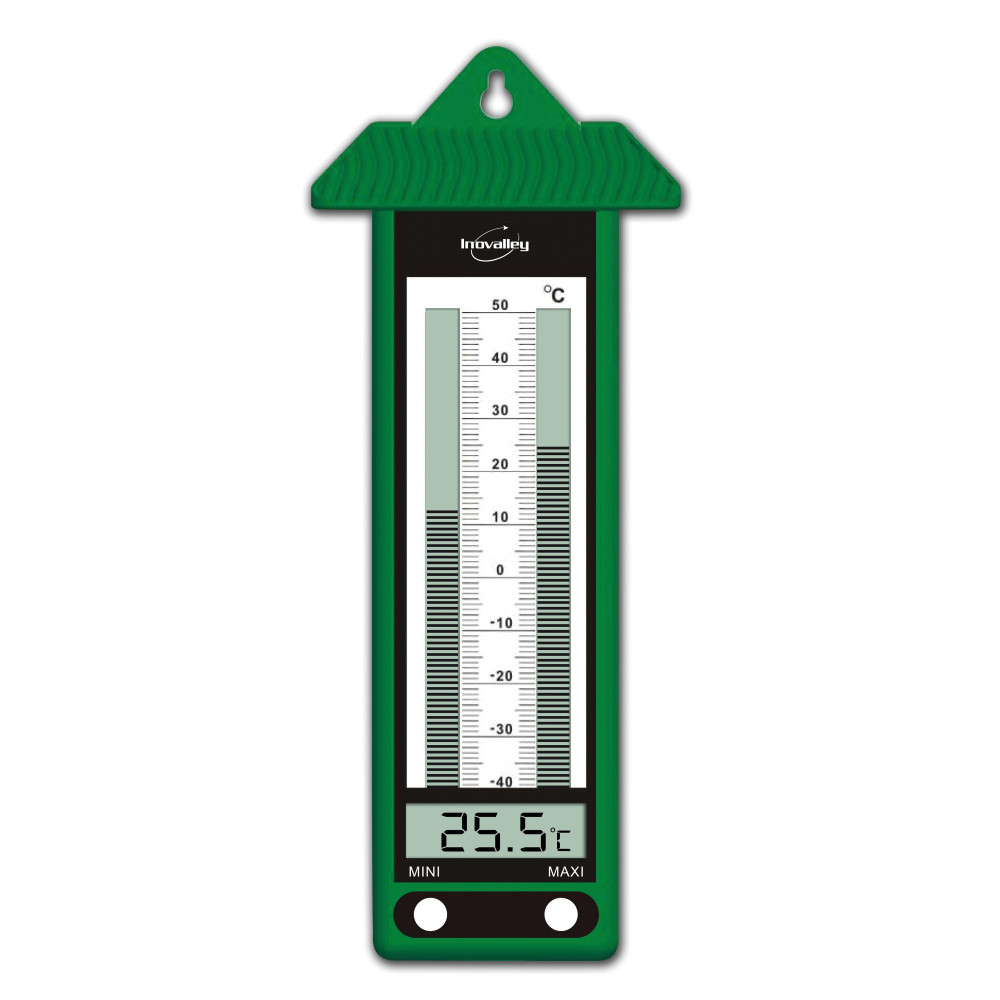 thermomètre mini maxi vert thermomètre mini maxi vert
