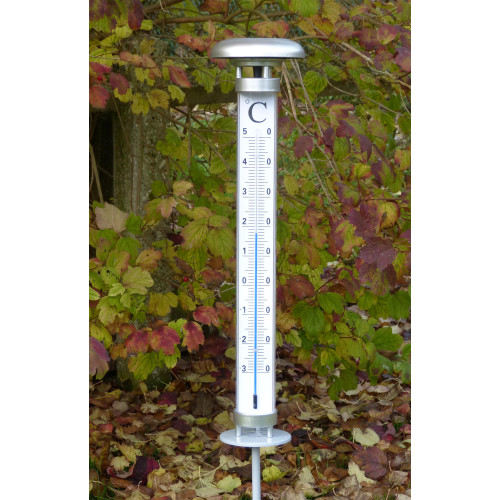 thermomètre de jardin solaire led